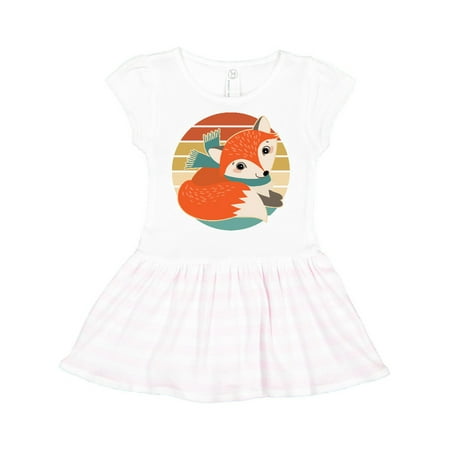 

Inktastic Woodland Fox Retro Sunset Gift Toddler Girl Dress