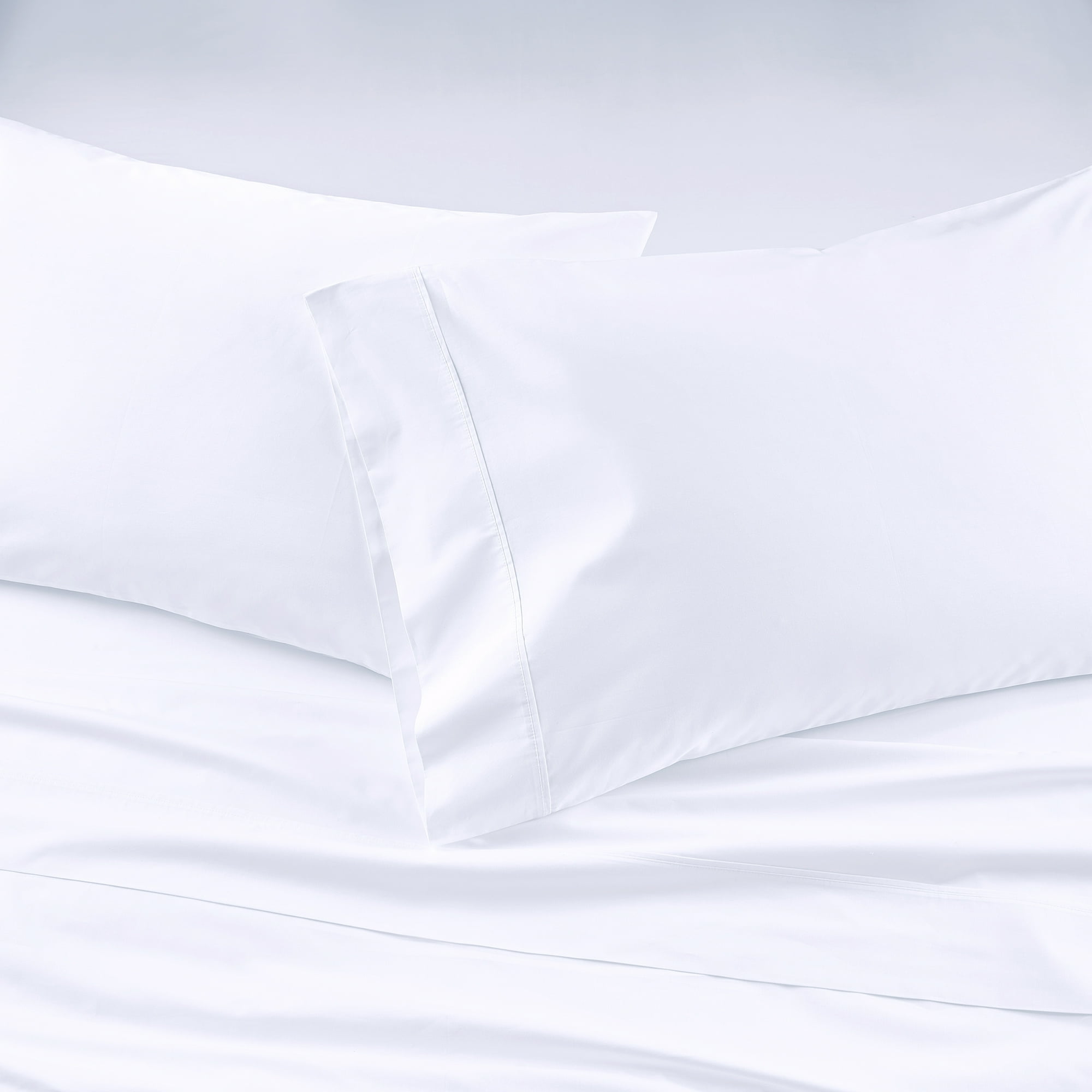 Better Homes & Gardens Cool & Crisp 4-Piece 300 Thread Count Arctic White Cotton Percale Sheet Set, Queen