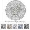 thumbnail image 2 of Boho Vintage Round Rug ft- Faux Wool Dreely Washable Area Rug Small Distressed Throw Rugs Floor Carpet for Door Mat Entryway Bedrooms Laundry (Round - ; Diameter Border ), 2 of 7