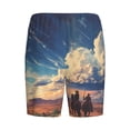 thumbnail image 2 of Haiem Western Desert Cloud Cowboy Men's Pajama Short with Soft Woven Cotton Elastic Waistband Sleep Short-Small, 2 of 9