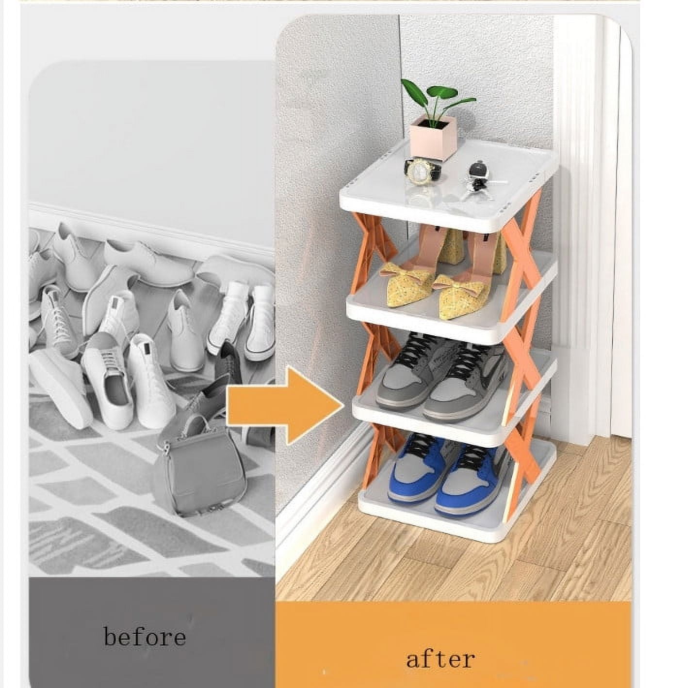 Calmootey 9 Tier Shoe Rack Organizer,Portable Shoe Shelf with Nonwoven  Fabric Cover for Closet Hallway,Bedroom,Entryway,Grey