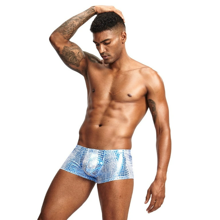 Gubotare Boxer Briefs For Men Men's Seamless Front Pouch Briefs Low Rise  Men Cotton Underwear,Blue XXL