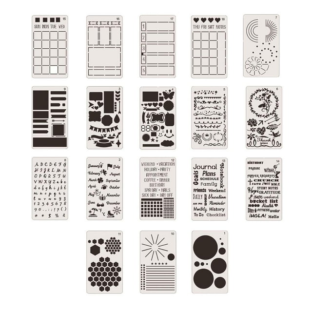 Plantillas BLESIY 18 Plantillas para Diario Cuaderno Álbum