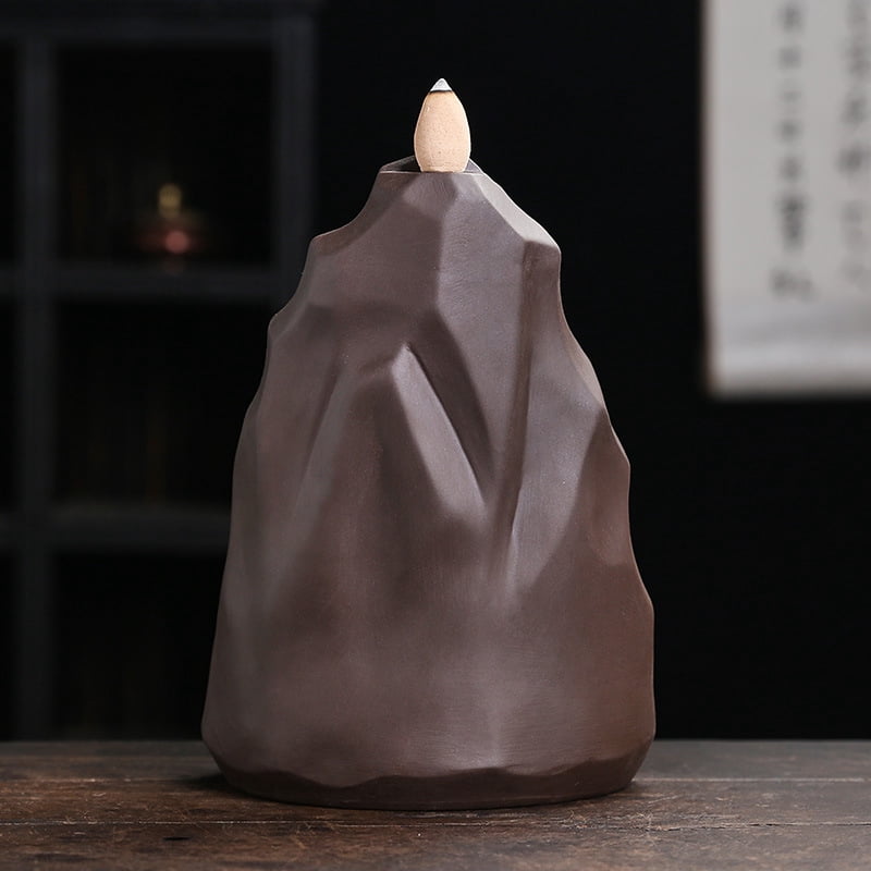 Purple Sand Buddha Sandalwood Incense Burner Waterfall Smoke Incense Holder Buddha's Palm Backflow Incense Burner Home Decoration