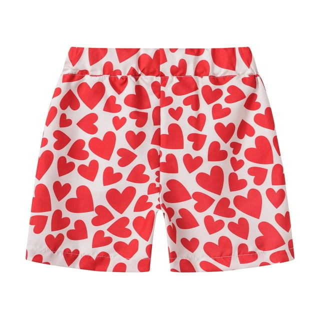 RIJOPUTY Shorts Athlétiques pour Garçons Shorts de Basketball Blancs Garçons Shorts Rouges Shorts Roses Vêtements Grande Taille Vêtements d'Été pour Bébé Vêtements pour Enfants en Liquidation, Rouge 4-5 Ans