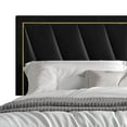 thumbnail image 5 of Home Design Valdez Full Upholstered Storage Platform Bed Frame with Gold Aluminum Trim and Four Under-Drawers, Black, Easy Assembly, 5 of 6