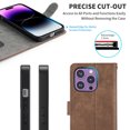 thumbnail image 2 of Nalacover for iPhone 13 Pro Max Flip Wallet Case,Stylish 360 Protection Synthetic Leather Soft TPU Flexible Magnetic RFID Kickstand Card Slots Shockproof Anti-Scratch with Wrist Strap Cover.Brown, 2 of 6