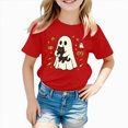 thumbnail image 2 of KPOPLK Halloween T-Shirt Toddler Girls Graphic Tee Tops Funny Letter Print Short Sleeve Shirt Fall Summer Top,Size 5-6 Years, 2 of 7