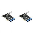 thumbnail image 1 of 2X Tarjeta de Expansión PCI Express USB 3.0 de 19 PCIE 1X A 2 Puertos Adaptador USB 3 de 19 Cabecera de Concentrador USB3 Interno de 20, 1 of 5