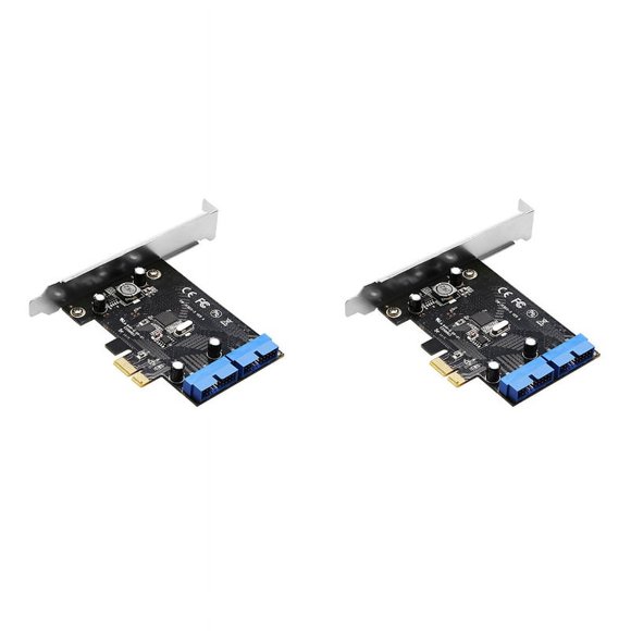 2X Tarjeta de Expansión PCI Express USB 3.0 de 19 PCIE 1X A 2 Puertos Adaptador USB 3 de 19 Cabecera de Concentrador USB3 Interno de 20