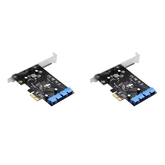 2X Tarjeta de Expansión PCI Express USB 3.0 de 19 PCIE 1X A 2 Puertos Adaptador USB 3 de 19 Cabecera de Concentrador USB3 Interno de 20