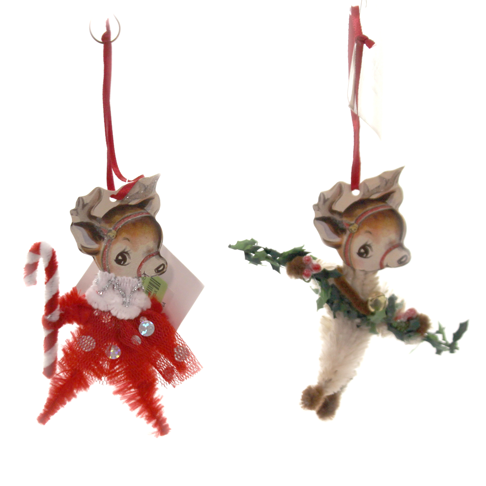 Holiday Ornaments CHENILLE REINDEER ORNAMENT Chenille Candy Cane