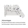 thumbnail image 4 of DIN Rail Mount Terminal Blocks End Stopper Screw Type Clamp White EW/35 Pack of 20, 4 of 5