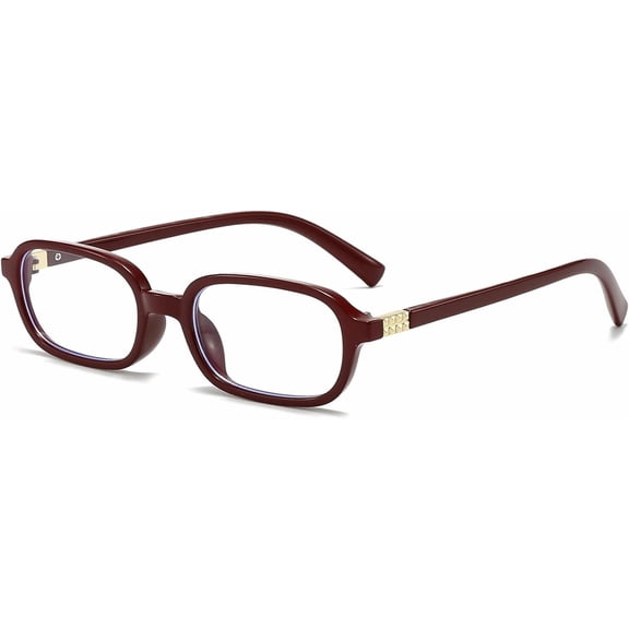 Retro Rectangle Glasses for Women Men Small Square Blue Light Blocking Glasses Vintage Eyeglasses