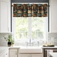 thumbnail image 3 of Rustic Moose Deer Valance, Retro Rustic Vintage Bear Cottage Country Style Rustic Cabin Mountain Farmhouse Windows Curtain Valance for Study Bedroom Living Room , One Panel 54x18in, 3 of 6