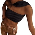 thumbnail image 2 of Listenwind Women's Summer Knitted Holllow Out Tank Tops Strapless Backless Slim Stretch Halter Crop Top Elegant Vest, 2 of 7