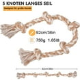 thumbnail image 2 of Cuerda indestructible para perros grandes y fuertes, juguete de cuerda para perros, 90 cm, 5 nudos, cuerda para masticación agresiva, cuerda interactiva para razas de perros medianos y grandes, 2 of 6