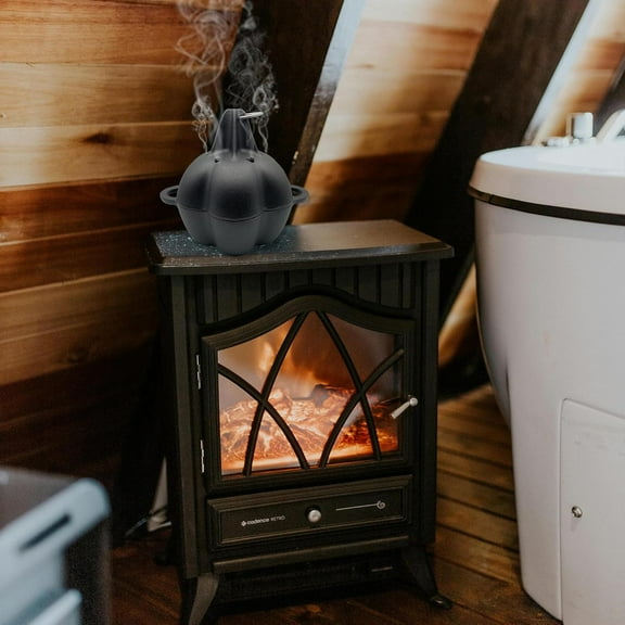 Wood Stove Steamer, Cast Iron Humidifier for Wood Stove, Pre-Seasoned Smoker Box & Garlic Roaster for Grill Oven, All-Season Cast Iron Steamer Pot, Fireplace Humidifier Cookware Set