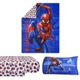 Spiderman 4Piece Kids Twin Bedding Set, Superhero Bed in a Bag with