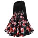 thumbnail image 4 of Vestido de manga larga con estampado de copos de nieve, vestido de Navidad Vintage para mujer, vestido de Navidad con cuello redondo, vestido de Navidad de primera línea, 4 of 5