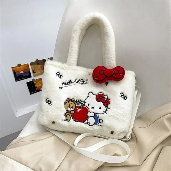 Kawaii Sanrio Plush Bag Hello Kitty Kuromi Stuffed Backpack Cinnamoroll Melody Plushie Shoulder Messenger Bags Cartoon Handbag
