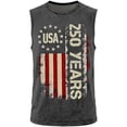 thumbnail image 3 of Mens Shirts 4th of July Patriotic Graphic Muscle Tank Top Sleeveless Shirt Workout Casual Summer Wear, 3 of 5