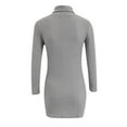 thumbnail image 5 of WTXUE Dresses, Bodycon Dress Long Sleeve Vestidos Casuales Para Mujer High Neck, Womens Casual Jumper Turtleneck Sweaters Dress Solid Mid-Length Women, Gray Size XL(US:10), 5 of 5