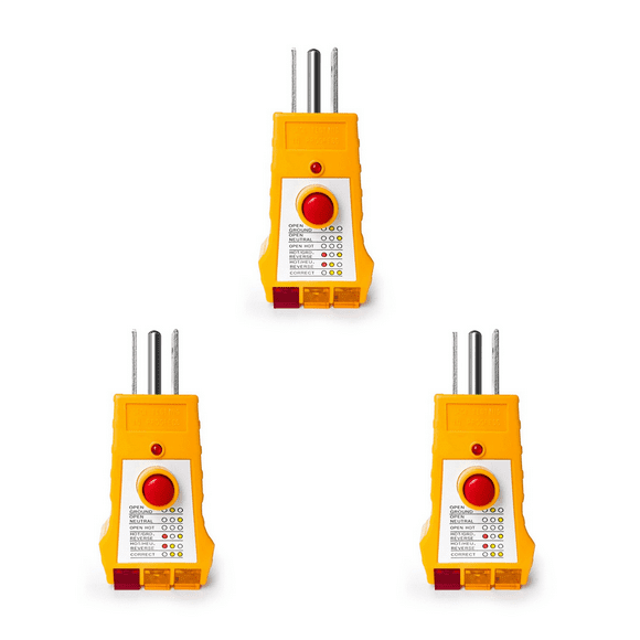 3X Outlet Tester for Grounding Products, Outlet Tester with GFCI, Electrical Receptacle Tester, Plug Tester,USplug
