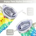 thumbnail image 5 of Colored Tie-dyeing 40 Oz Tumbler with Handle Lid and Straw, Stainless Steel Double Walled Vacuum Insulated Cup, Cute Anniversary Wedding Birthday Gifts Tumbler for Women Men Friends Outdoor Indoor, 5 of 7