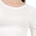 thumbnail image 4 of Playera Para Mujer Manga Larga Quarry Básica Color Hueso, 4 of 4