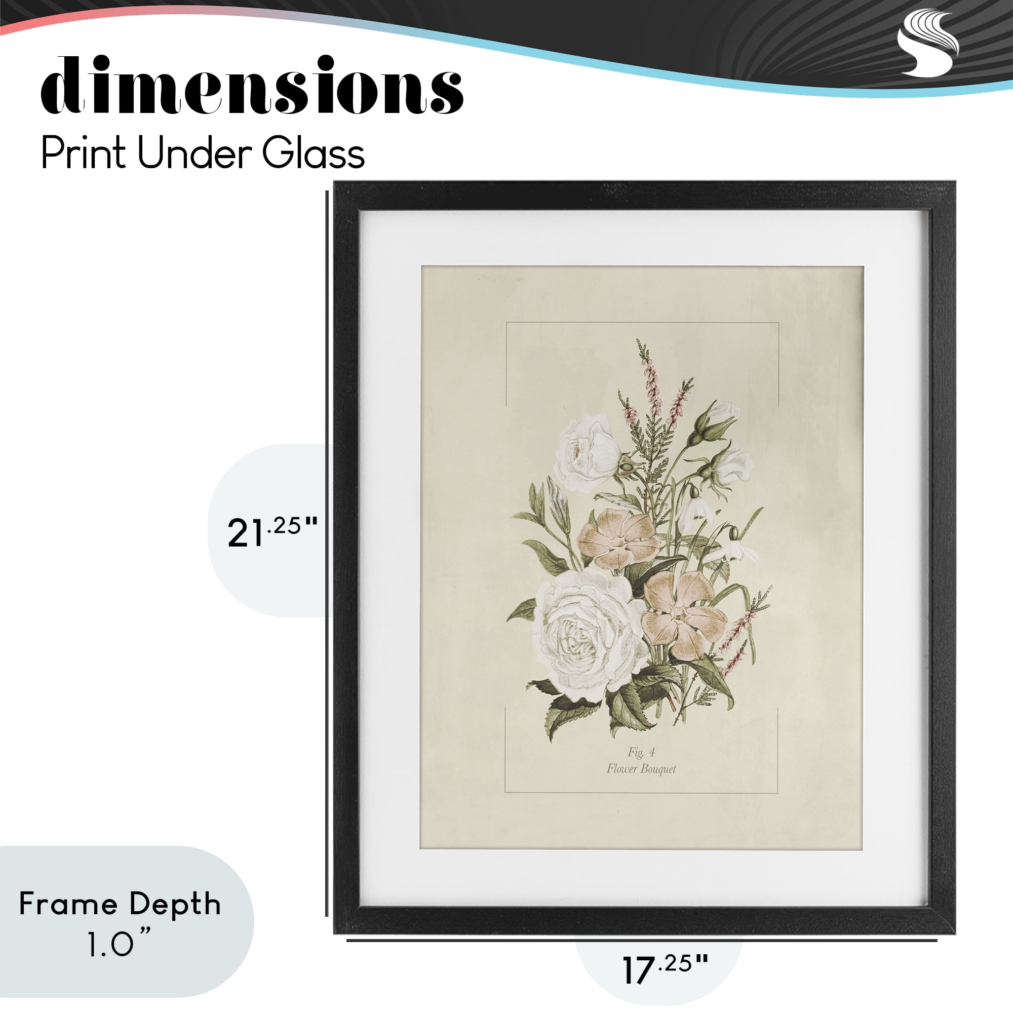 Stupell Industries Neutral & Soft Bouquet Study Black Framed Print Under Glass, design by Dan Meneely