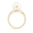 thumbnail image 2 of ANGARA Solitaire Freshwater Cultured Pearl Bypass Split Shank Ring in 14K Yellow Gold for Women | June Birthstone, Birthday, Anniversary, Jewelry Gift for Women | Pearl Ring, 2 of 9