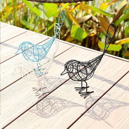 Masteelf  20 X23cm Garden Bird Statue Outdoor Wrought Iron Ornament Home Decor