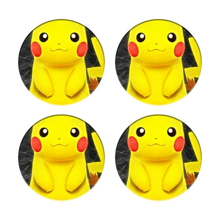 

Poke×mon Anime Coasters Round Ceramic 4-Piece Set 3.9 Inch with Cork Bottom Non-Slip Table Coasters Insulated Beverage Coasters for Kitchen Coffee Furniture and Tabletop Decoration
