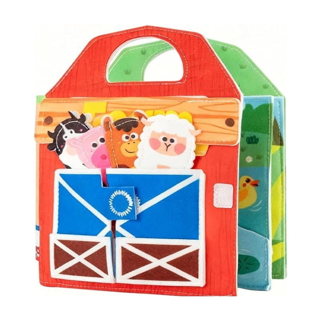 Toddler Busy Board Farm Animals Early Education Storybook Fruit Tree