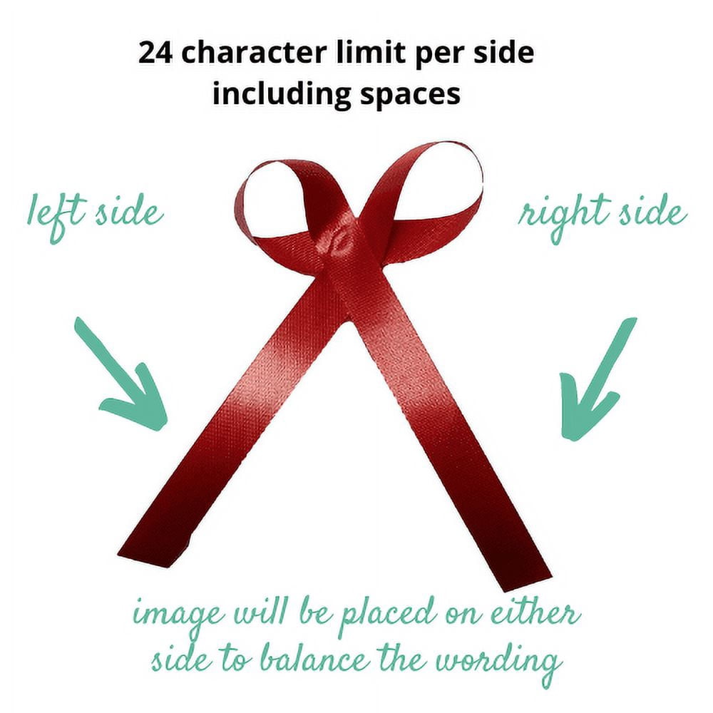 Personalized Ribbons Baby Bridal Shower Wedding Favors Custom Made Red Satin Bows