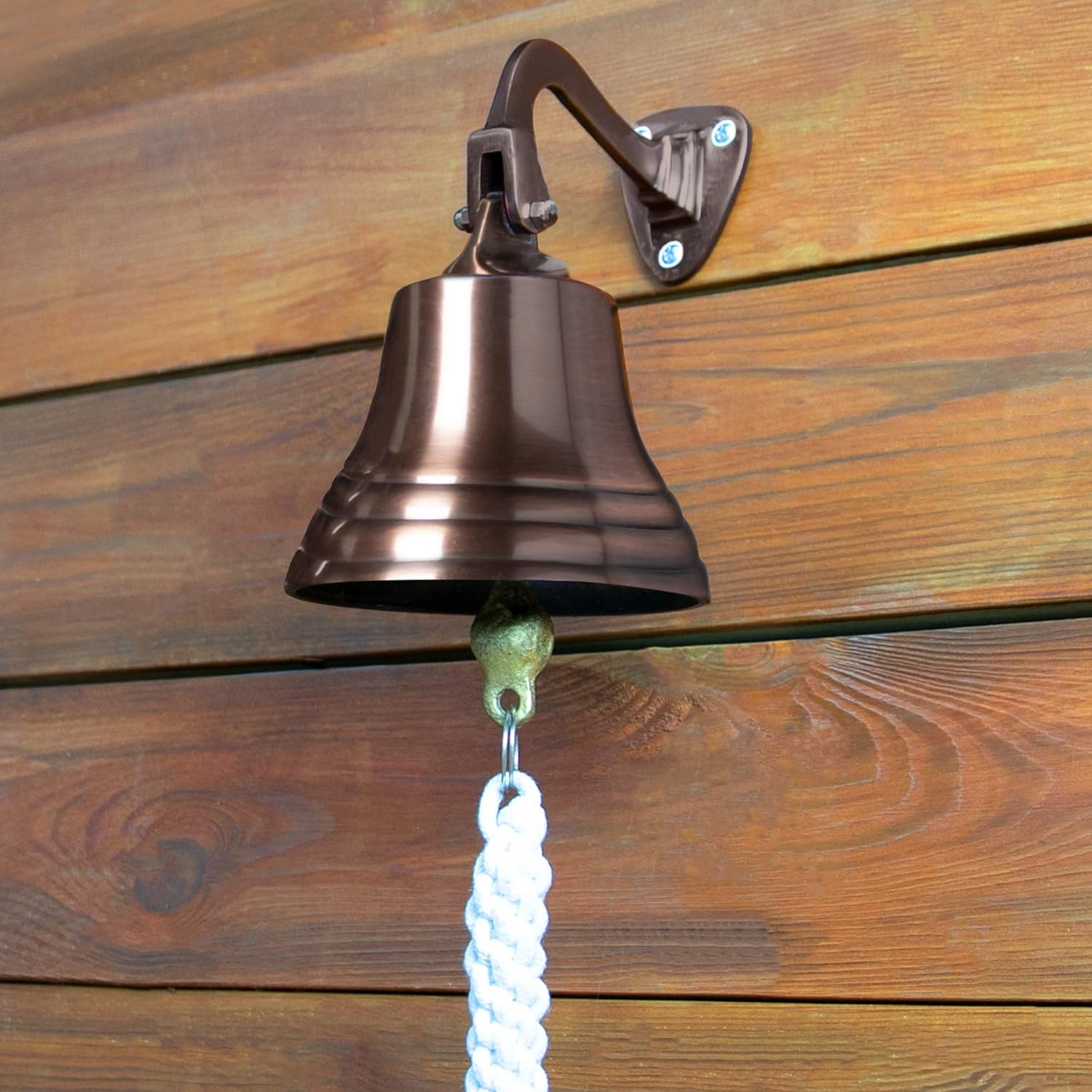 Wall Mounted Traditional Door Bell - Bronze | Nautical Themed Ship Bell Ringer | Ideal for Home