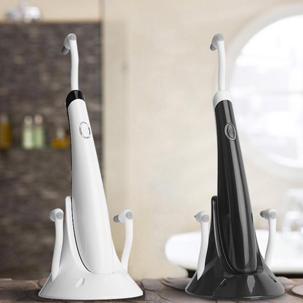 Porfeet Electric Teeth Whitening Polisher Tooth Stain Plaque Remover Dental Cleaning Kit,Black