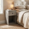 thumbnail image 2 of Furinno TIDUR Night Stand, Nightstand with Drawer, Bedside Table, End Table, Side Table with Storage Shelf, Knob Handle Drawer, for Bedroom, Living Room, Grey Oak, 2 of 5