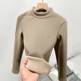 thumbnail image 6 of Splozh Basic Tops for Women Long Sleeve Shirts for Women Crewneck Solid Undershirt Pullover Casual Lightweight Warm Blouse Tops Khaki,M, 6 of 6