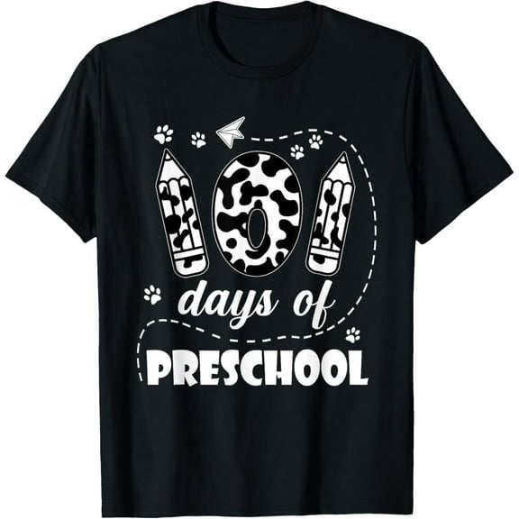 101 Days Preschool School 100th Day Dog 100 Days Students Adult T-shirt