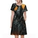 thumbnail image 1 of Balery Full Moon Black Dragon Vestidos sueltos de manga corta para mujer, vestidos de verano 2025, vestidos casuales de corte A con vuelo., 1 of 6
