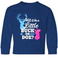 thumbnail image 3 of Inktastic Gender Reveal Will it be a Little Buck or Doe? Long Sleeve Youth T-Shirt, 3 of 5