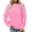 Pink, variant on SBYOJLPB Long Sleeve Tops for Women Casual Solid Color Crew Neck Sweatshirt Pullover Top