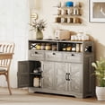 thumbnail image 2 of HOMCOM Sideboard, Buffet Cabinet with 4 Barn Doors and 3 Drawers Grey, 2 of 10