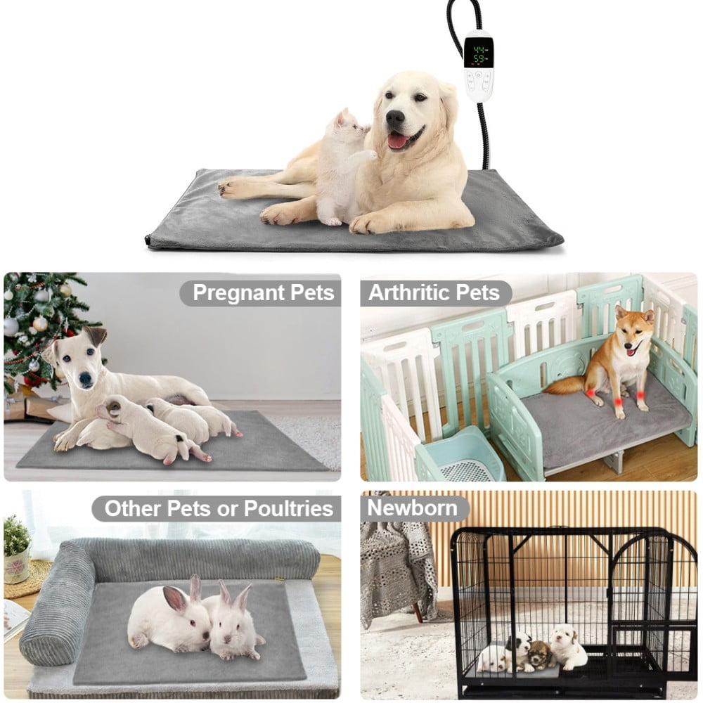 Heated Dog Bed,26x20 inch Dog Heating Pad for Cats Bed Outdoor,Pet Heating Pad,Cat Heating Pad,Heated Cat Bed,Electric Heating Pad for Dog House for Puppy Hedgehog,Chew Proof