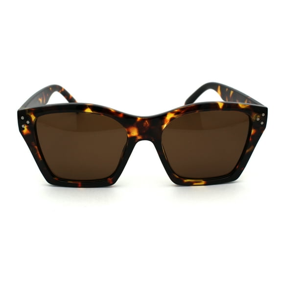 Womens Thick Plastic Cat Eye Horn Rim Hipster Sunglasses Tortoise Brown