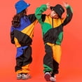 thumbnail image 2 of LOLANTA Boys' Girls' Color Block Jacket Track Pants Sets Hip Hop Dance Patchwork Clothes Unisex Streetwear, 2 of 5