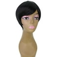 thumbnail image 6 of LUXLUXE Trinity  Straight Bob 9 in Long Full No Lace Wig, Heat Resistant Fibers, Black Color, 6 of 7