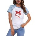 thumbnail image 1 of Tops Cortos para las Mujeres Impreso Cuello Redondo Mangas Cortas Casual Camiseta, Mujer Casual Camisetas para el Hogar Diario, 1 of 4